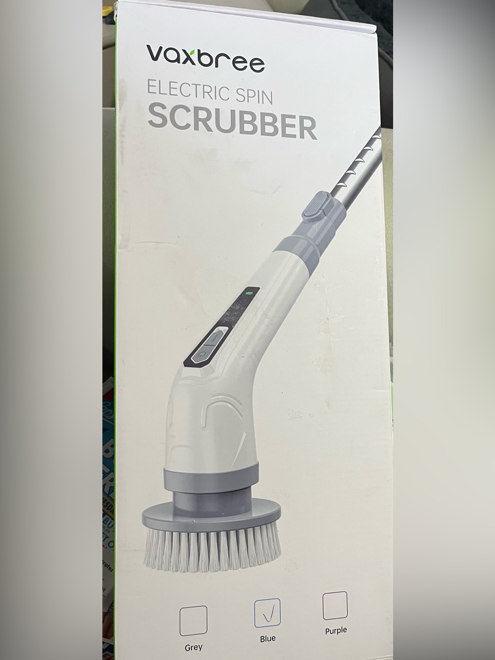 Cordless Electric Spin Scrubber, 420rpm,
8 Heads, 3 Speeds, Adjustable Handle